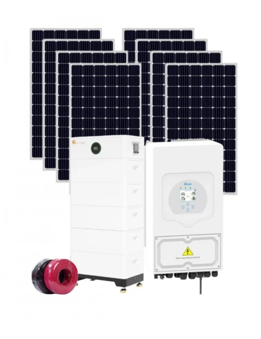 Автономна соларна система 50 kW + инвертор Deye 50 kw + 10 kwh литиева батерия - Трифазна