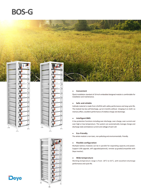 RACK шкаф за 12 батерии DEYE BOS-G HV-Rack (13 реда) 8